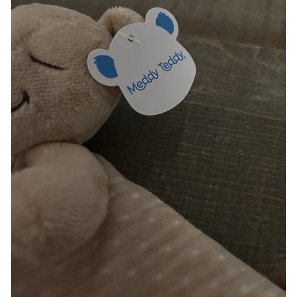 Meddy Teddy Brown Bear Lovey Ribbed Plush Baby Toy Doll Security Blanket - Picture 10 of 16